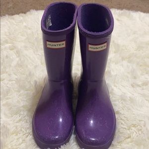 Hunter Purple Sparkle boots